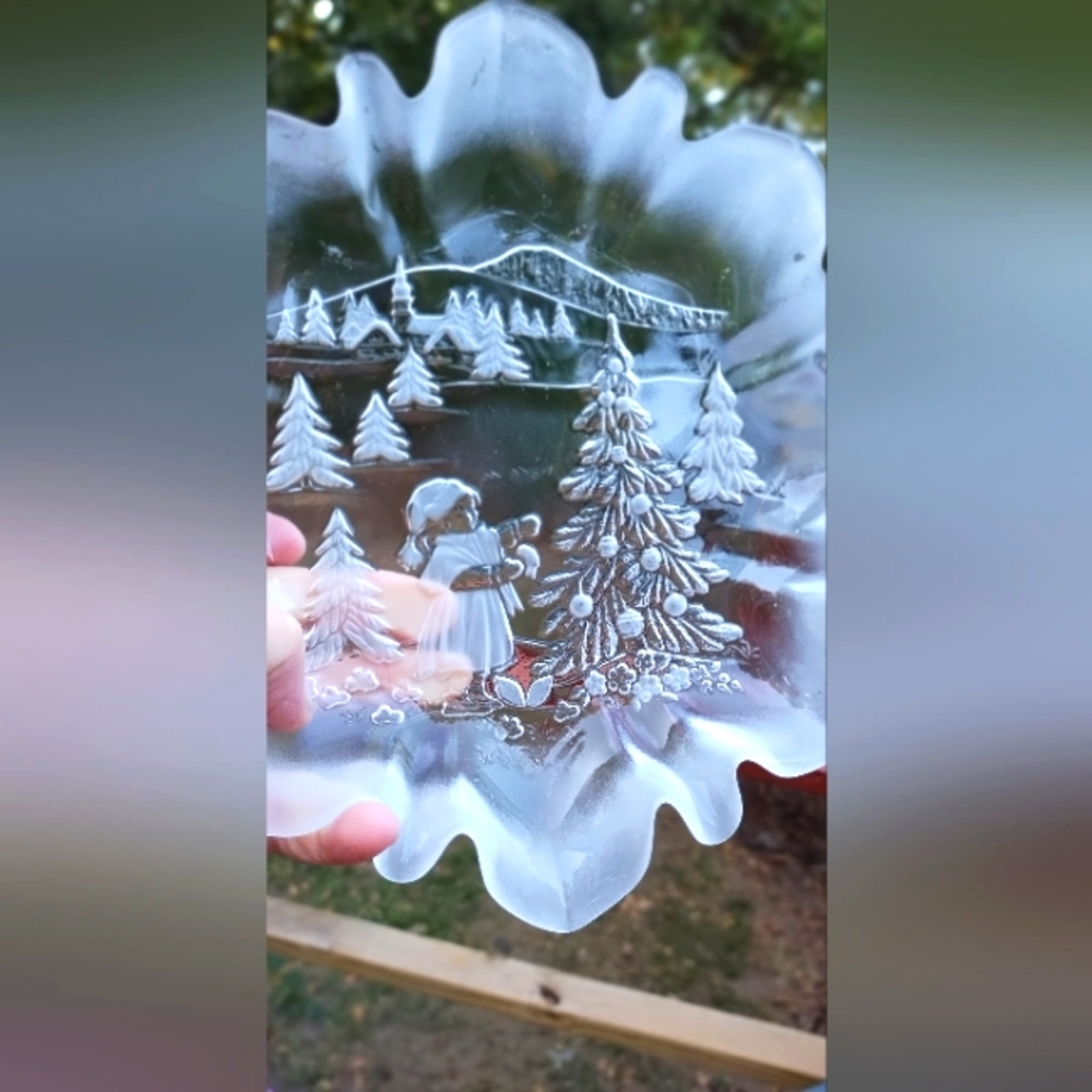 Mikasa Christmas story bon bon plate or candy dish